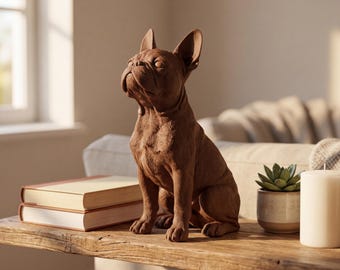 Boston Terrier Realistic Seated Dog Statue thumbnail 4