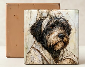 Portuguese Water Dog Spa Dog Ceramic Tile thumbnail 3