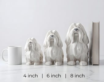 Havanese Low-Poly Geometric Dog Statue thumbnail 3