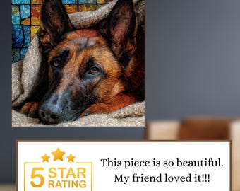 Belgian Malinois Under the Blanket Ceramic Tile thumbnail 3