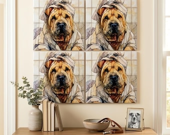 Shar Pei Spa Dog Ceramic Tile thumbnail 4
