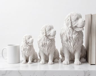 Newfoundland Realistic Seated Dog Statue thumbnail 3