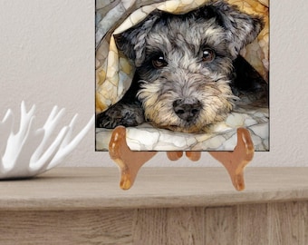 Schnoodle Under the Blanket Ceramic Tile thumbnail 2