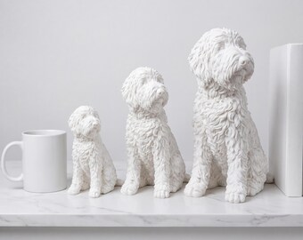 Sheepadoodle Realistic Seated Dog Statue thumbnail 3