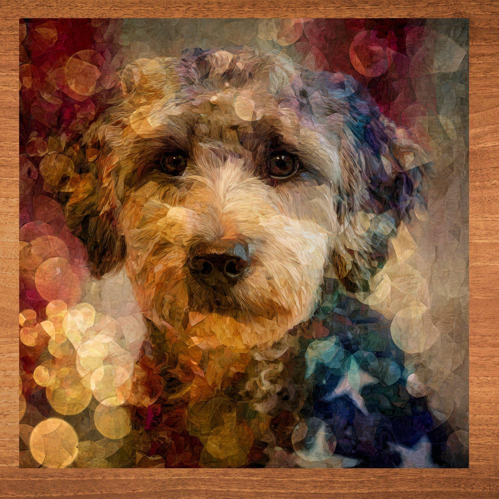 Schnoodle USA Flag Patriotic Dog Ceramic Tile
