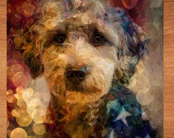 Schnoodle USA Flag Patriotic Dog Ceramic Tile thumbnail 1