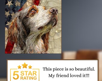 English Setter USA Flag Patriotic Dog Ceramic Tile thumbnail 4