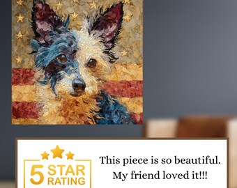 Chinese Crested USA Flag Patriotic Dog Ceramic Tile thumbnail 4