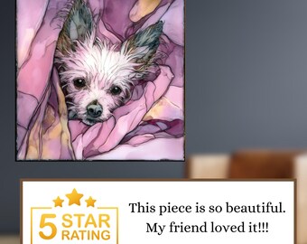 Chinese Crested Under the Blanket Ceramic Tile thumbnail 3