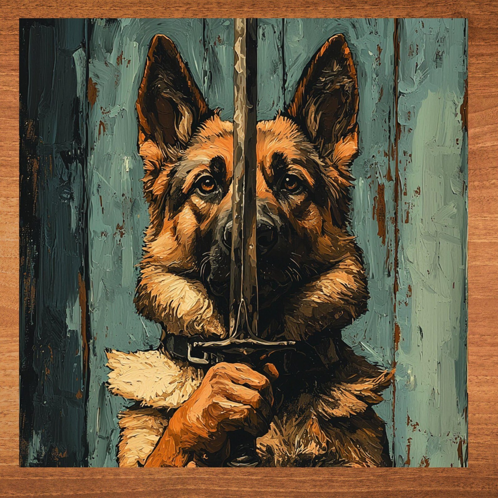German Shepherd Medieval Knight Dog Ceramic Tile