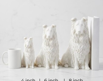 Rough Collie Realistic Seated Dog Statue thumbnail 3