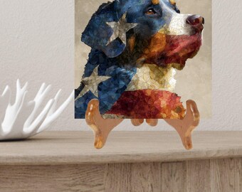Greater Swiss Mountain Dog USA Flag Patriotic Dog Ceramic Tile thumbnail 2