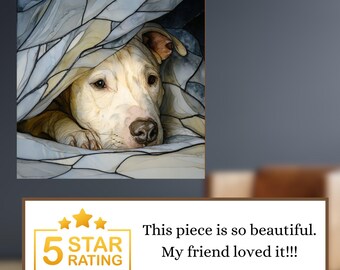 Dogo Argentino Under the Blanket Ceramic Tile thumbnail 3