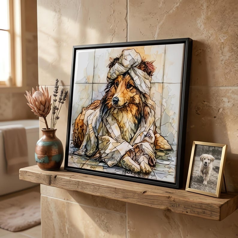 Shetland Sheepdog Spa Dog Ceramic Tile