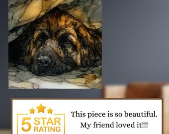 Leonberger Under the Blanket Ceramic Tile thumbnail 3