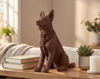 German Shepherd Realistic Seated Dog Statue thumbnail 4
