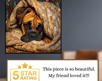 Bullmastiff Under the Blanket Ceramic Tile thumbnail 3