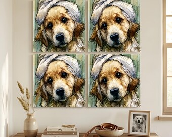 Golden Retriever Spa Dog Ceramic Tile thumbnail 4