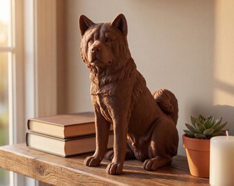 Akita Realistic Seated Dog Statue thumbnail 4