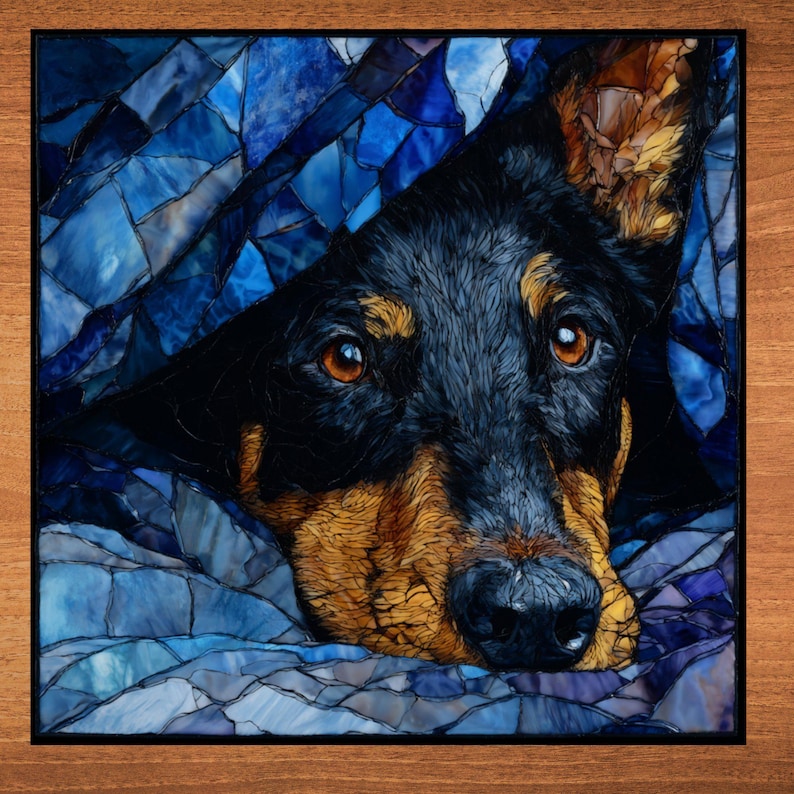 Beauceron Under the Blanket Ceramic Tile