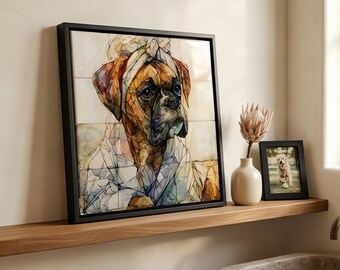 Boxer Spa Dog Ceramic Tile thumbnail 1