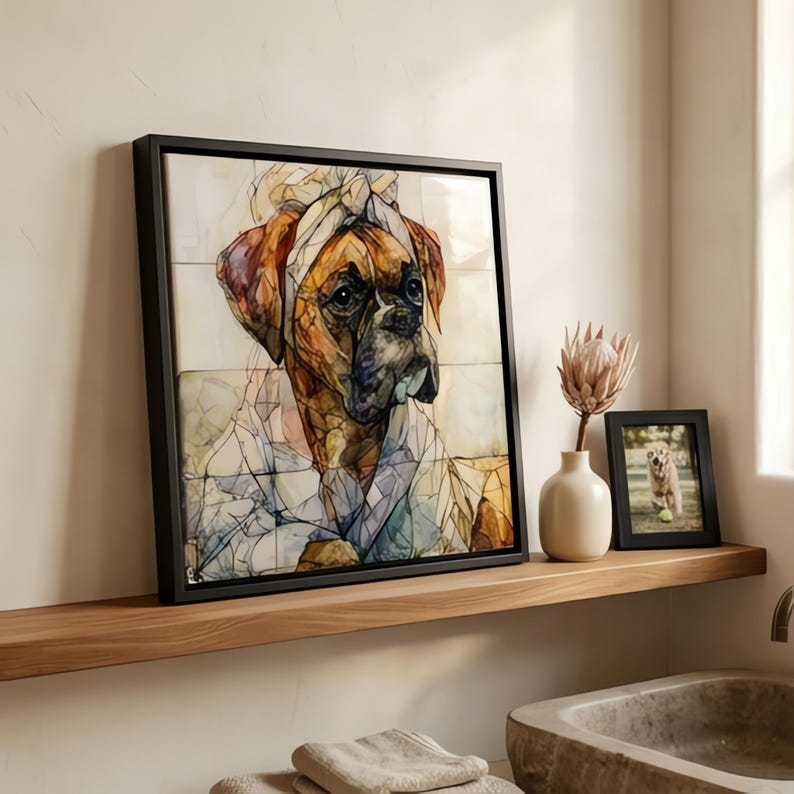 Boxer Spa Dog Ceramic Tile