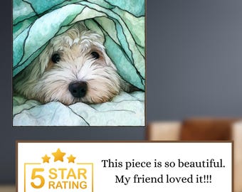 Coton de Tulear Under the Blanket Ceramic Tile thumbnail 3
