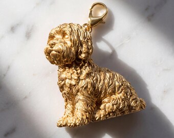 Maltese Gold Dog Sculpture Bag Charm thumbnail 2