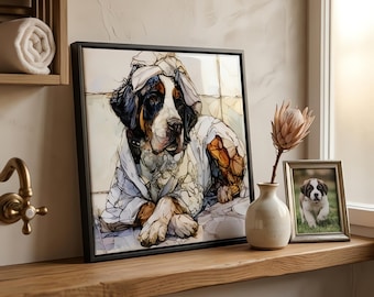 Greater Swiss Mountain Dog Spa Dog Ceramic Tile thumbnail 1