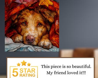 Nova Scotia Duck Tolling Retriever Under the Blanket Ceramic Tile thumbnail 3