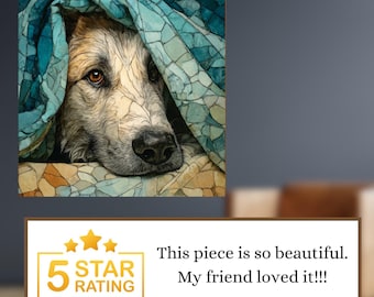 Anatolian Shepherd Under the Blanket Ceramic Tile thumbnail 3