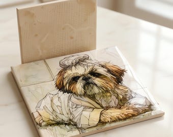 Shih Tzu Spa Dog Ceramic Tile thumbnail 3