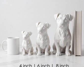 Jack Russell Terrier Realistic Seated Dog Statue thumbnail 3