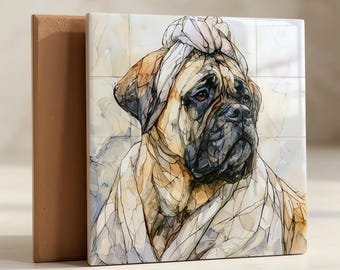 Bullmastiff Spa Dog Ceramic Tile thumbnail 3