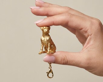 Boxer Gold Dog Sculpture Bag Charm thumbnail 4