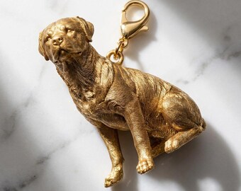 Rottweiler Gold Dog Sculpture Bag Charm thumbnail 2