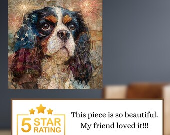 English Toy Spaniel USA Flag Patriotic Dog Ceramic Tile thumbnail 4
