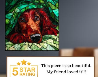 Irish Setter Under the Blanket Ceramic Tile thumbnail 3