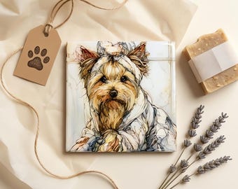 Silky Terrier Spa Dog Ceramic Tile thumbnail 2