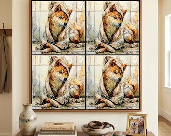 Shiba Inu Spa Dog Ceramic Tile thumbnail 4