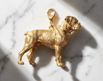Boxer Gold Dog Sculpture Bag Charm thumbnail 2