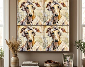 Greyhound Spa Dog Ceramic Tile thumbnail 4