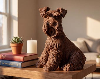 Miniature Schnauzer Realistic Seated Dog Statue thumbnail 4