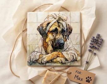 Anatolian Shepherd Spa Dog Ceramic Tile thumbnail 2
