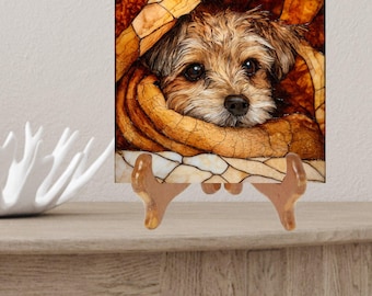 Shorkie Under the Blanket Ceramic Tile thumbnail 2