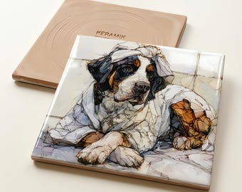 Greater Swiss Mountain Dog Spa Dog Ceramic Tile thumbnail 3