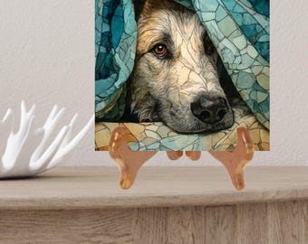 Anatolian Shepherd Under the Blanket Ceramic Tile thumbnail 2