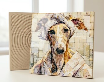 Greyhound Spa Dog Ceramic Tile thumbnail 3
