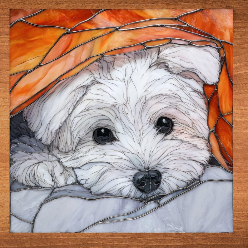 Maltese Under the Blanket Ceramic Tile