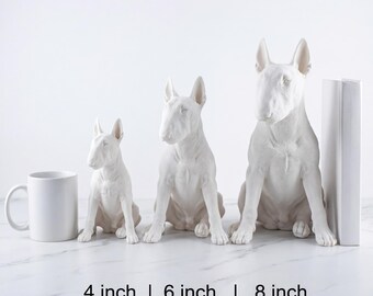 Bull Terrier Realistic Seated Dog Statue thumbnail 3